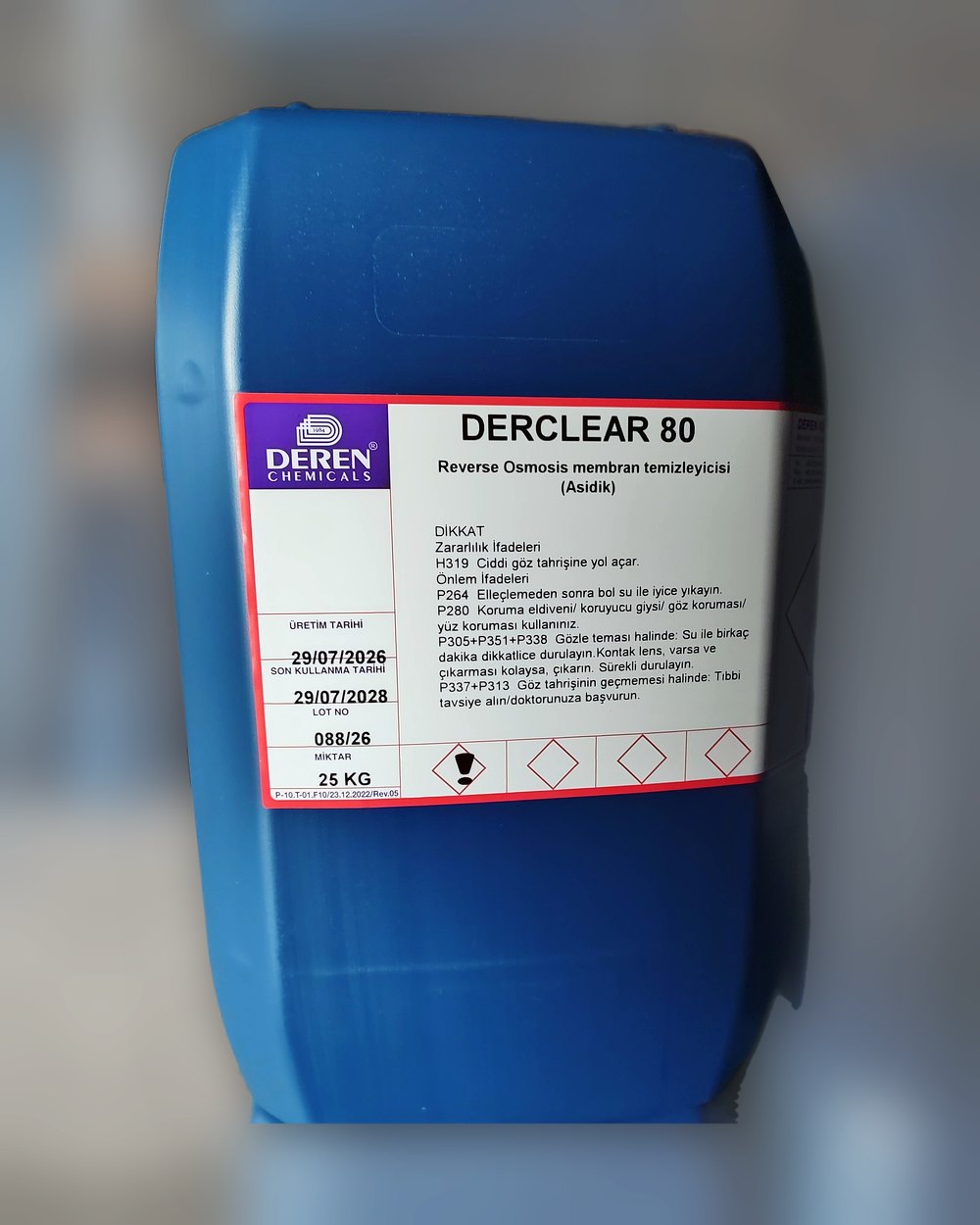 DERCLEAR 80 25 kg bidon – Deren Kimya ürün fotoğrafı