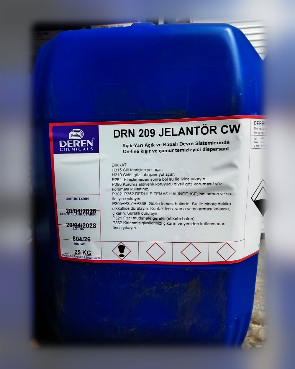 DRN 209 JELANTÖR CW 25 kg bidon – Deren Kimya ürün fotoğrafı
